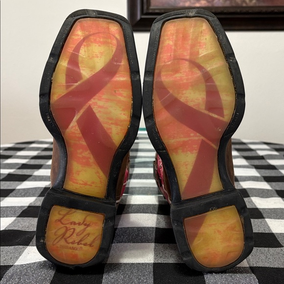 Durango Lady Rebel Stefanie Spielman Western Cowgirl Boots RD3557 Cancer Pink 9 - Picture 7 of 15